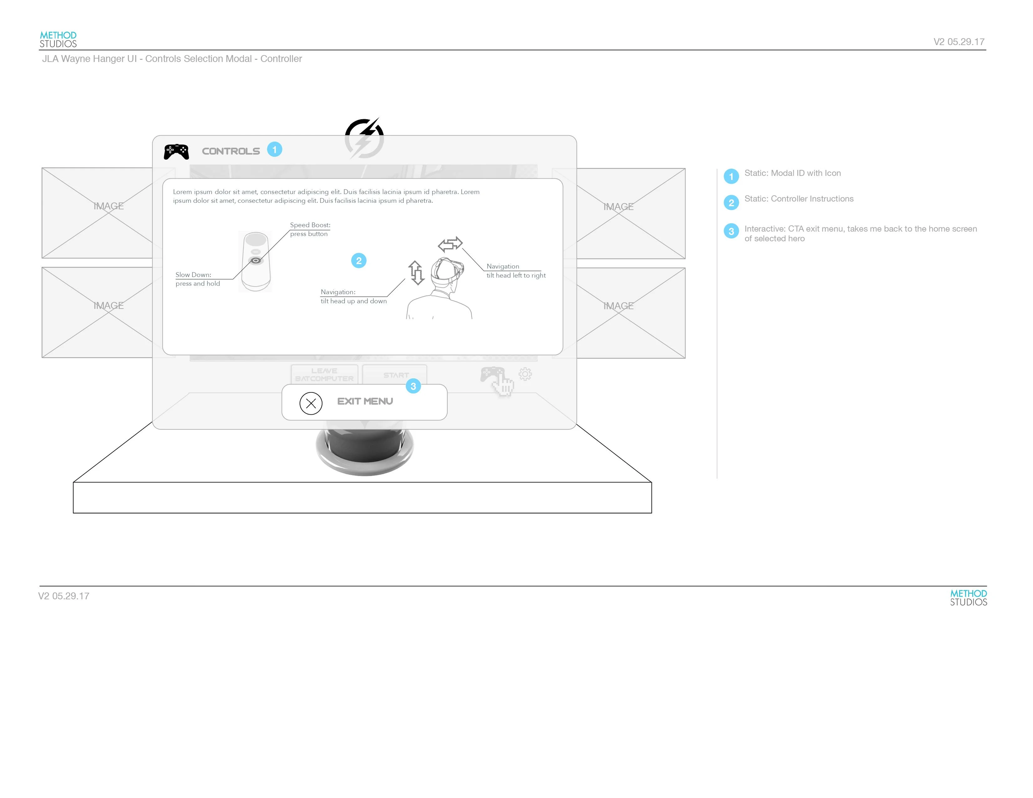 Wireframe — controls and inputs